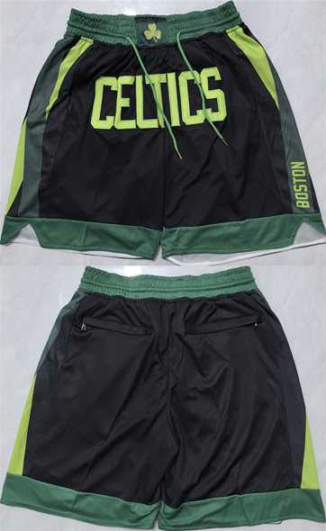 Mens Boston Celtics Black Shorts->nba shorts->NBA Jersey
